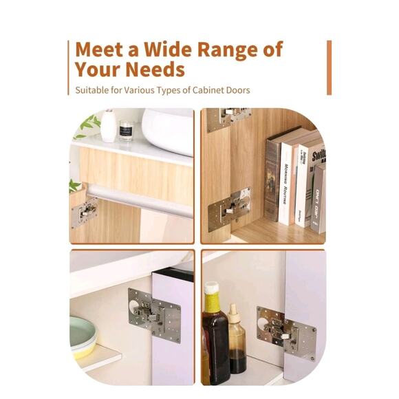 16PCS Upgraded Cabinet Hinge Repair Plate Kit: FOGZUVR Durable Door Hinge... - Picture 5 of 7